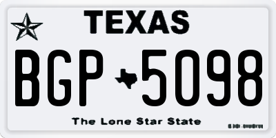 TX license plate BGP5098