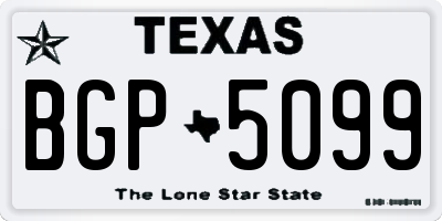 TX license plate BGP5099