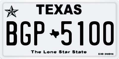 TX license plate BGP5100