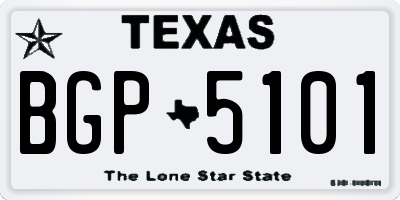 TX license plate BGP5101