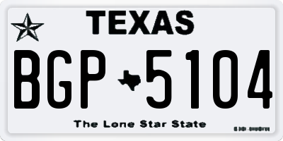 TX license plate BGP5104
