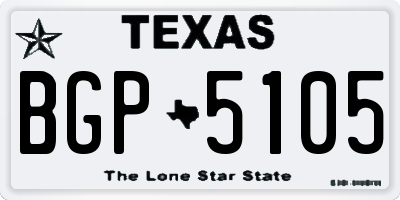 TX license plate BGP5105