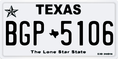 TX license plate BGP5106