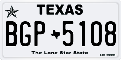 TX license plate BGP5108