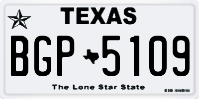 TX license plate BGP5109