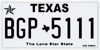 TX license plate BGP5111