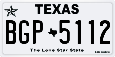 TX license plate BGP5112