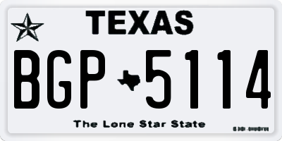 TX license plate BGP5114