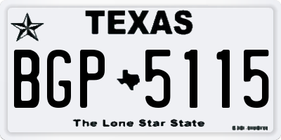 TX license plate BGP5115