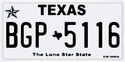 TX license plate BGP5116