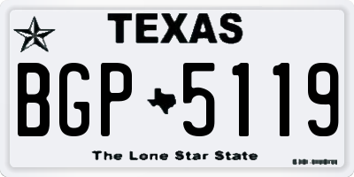 TX license plate BGP5119
