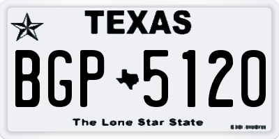 TX license plate BGP5120