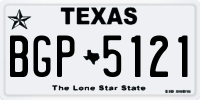 TX license plate BGP5121