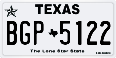 TX license plate BGP5122
