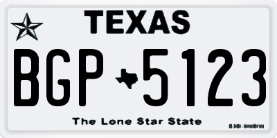 TX license plate BGP5123