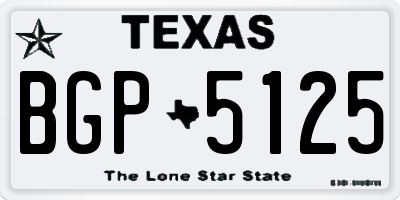 TX license plate BGP5125
