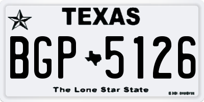 TX license plate BGP5126