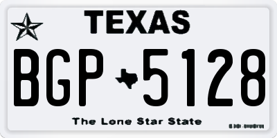 TX license plate BGP5128