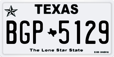 TX license plate BGP5129