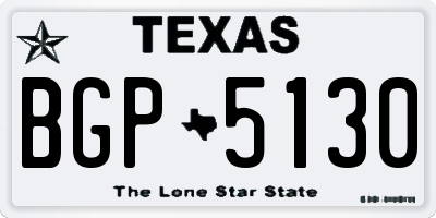 TX license plate BGP5130