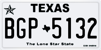 TX license plate BGP5132