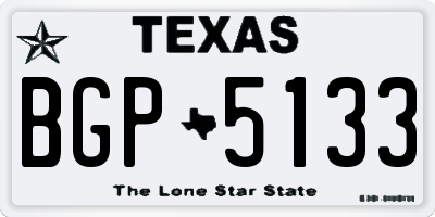 TX license plate BGP5133