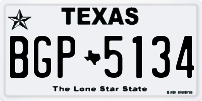 TX license plate BGP5134