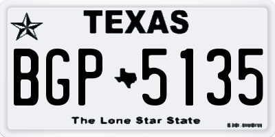 TX license plate BGP5135