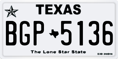 TX license plate BGP5136
