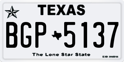 TX license plate BGP5137