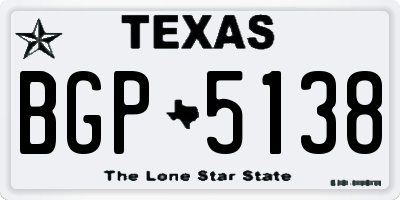 TX license plate BGP5138
