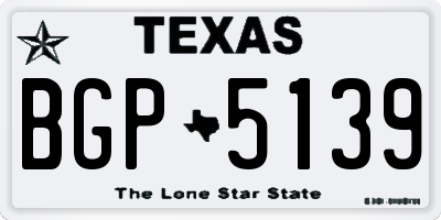 TX license plate BGP5139