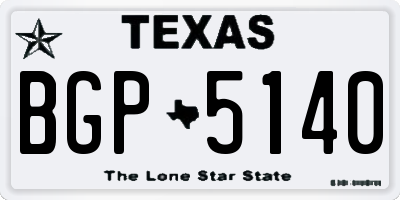 TX license plate BGP5140