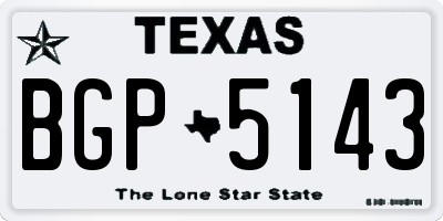 TX license plate BGP5143