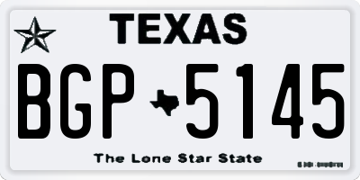 TX license plate BGP5145