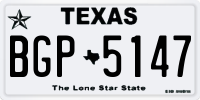 TX license plate BGP5147