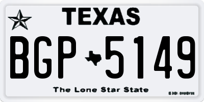 TX license plate BGP5149