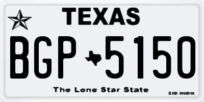 TX license plate BGP5150