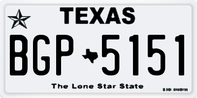 TX license plate BGP5151