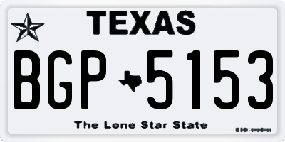 TX license plate BGP5153