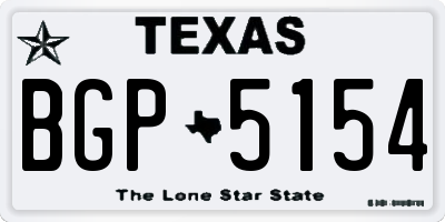 TX license plate BGP5154