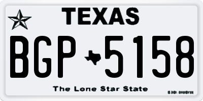 TX license plate BGP5158