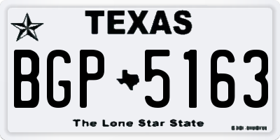TX license plate BGP5163