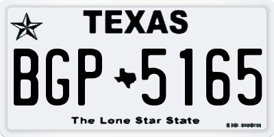 TX license plate BGP5165