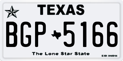 TX license plate BGP5166
