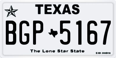 TX license plate BGP5167