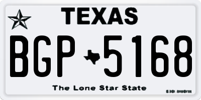 TX license plate BGP5168