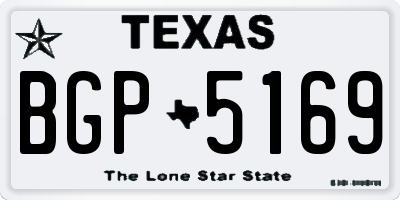 TX license plate BGP5169