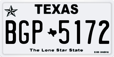 TX license plate BGP5172