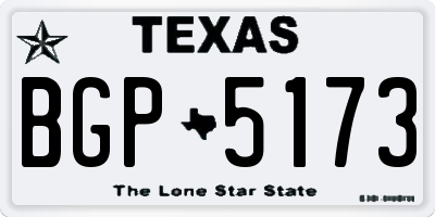 TX license plate BGP5173
